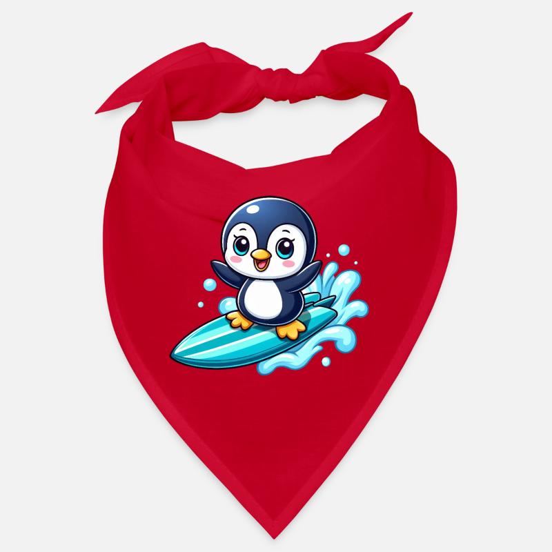 Mignon pingouin surfeur kawaii planche de surf été Bandana