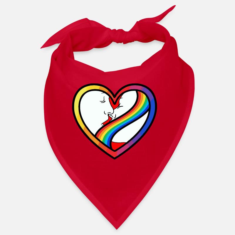 Kuss im Regenbogenherz Liebe Bandana
