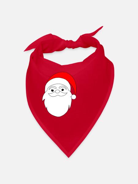 Weihnachtsmann Linienkunst - Bandana - Rot - Vorne