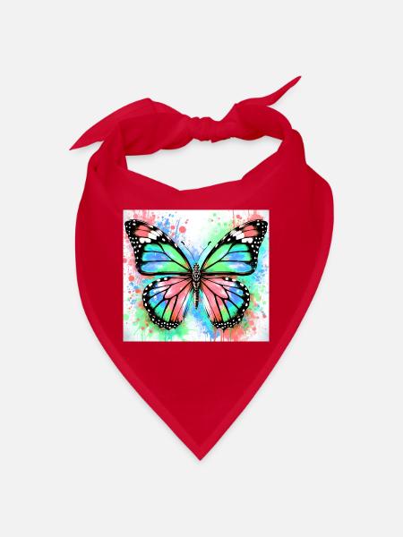 Schmetterling - Bandana - Rot - Vorne