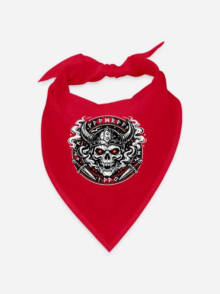 Vikingenschädel Feuerkreis - Bandana - Rot - Vorne