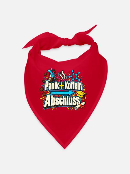 Abi Abschluss Prüfungsstress Koffein Nerd Humor - Bandana - Rot - Vorne