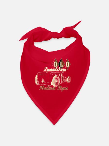 Old School Custom Car Illustration - Bandana - Rot - Vorne