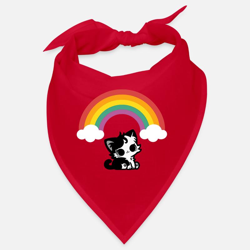 Goth Cat sous le motif arc-en-ciel Bandana