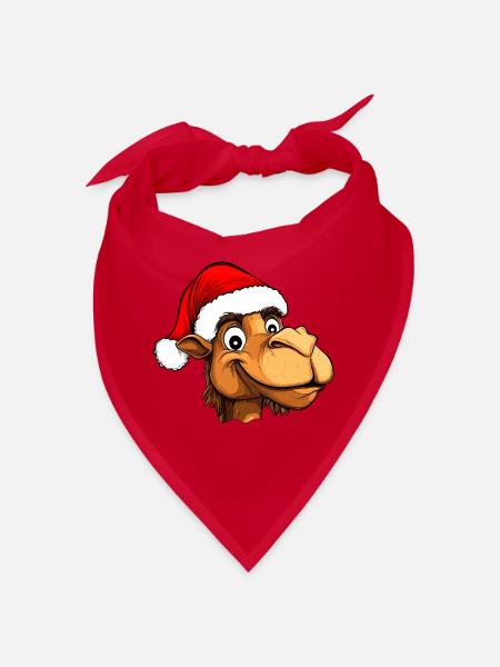 Kamele Christmas - Bandana - Rot - Vorne