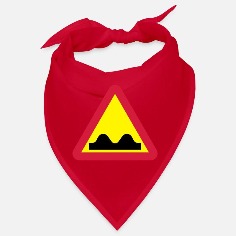 Warning sign for bumpy road Bandana