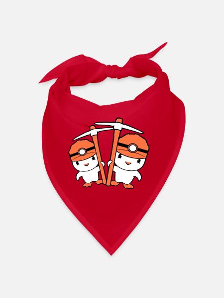 2 Ducks Miner Pickaxe Helmet Lamp Friends Cute - Bandana - red - Front