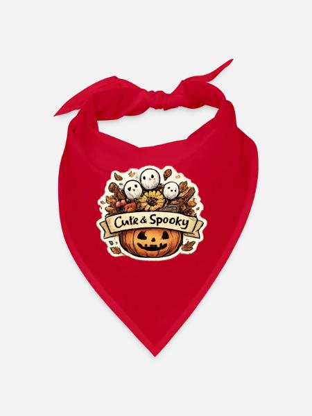Cute & Spooky Kürbis-Design - Bandana - Rot - Vorne