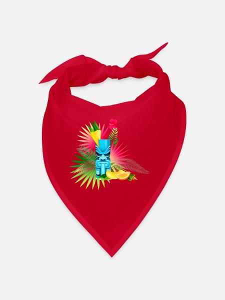 orange flower totem - Bandana - red