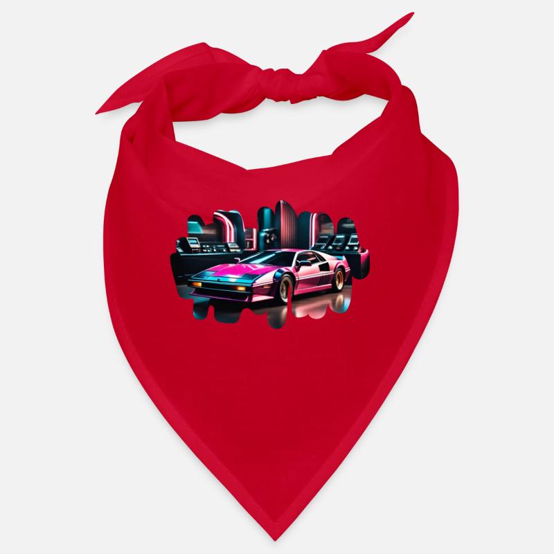 Voiture de sport rétro synthwave Bandana