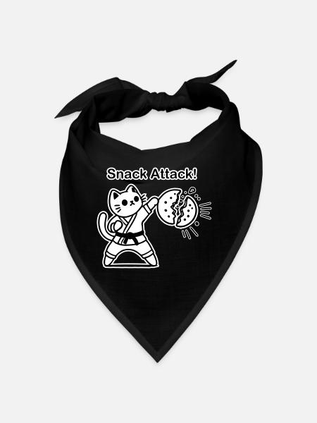 Karate-Katze, die einen Keks schlägt - Snack Attack Design - Bandana - Rot - Vorne
