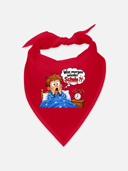 Schulstart Albtraum Cartoon - Bandana - Rot - Vorne