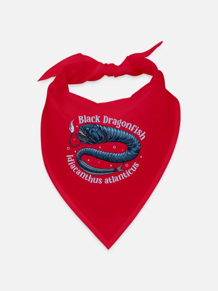 Tiefsee Monster - Schwarzer Drachenfisch - Bandana - Rot - Vorne