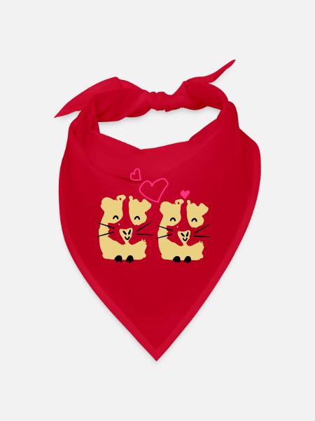 niedlich gini Schwein Meerschweinchen Paar - Bandana - Rot - Vorne