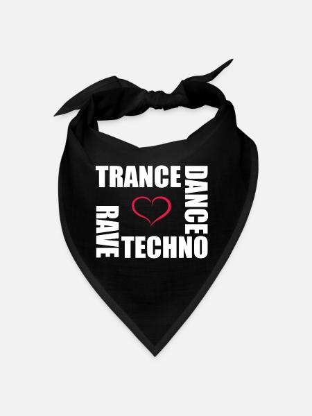 techno dance trance rave - Bandana - black - Front