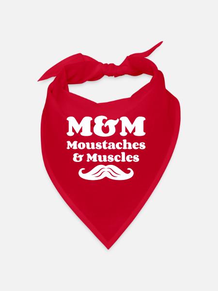 M&M (Whiskers & Muscles) - Bandana - red - Front