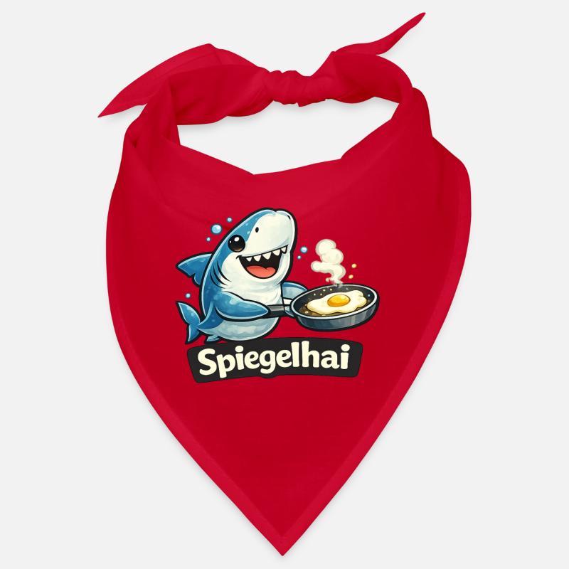 Mirror shark shark with fried egg funny pun Bandana
