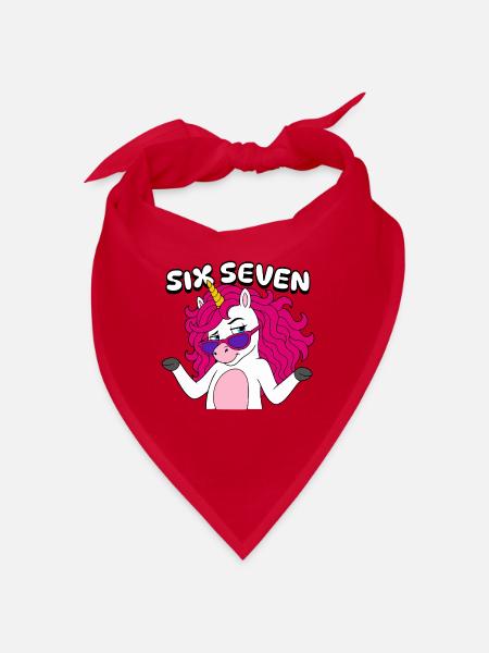 Six Seven Unicorn  - Bandana - Rot - Vorne