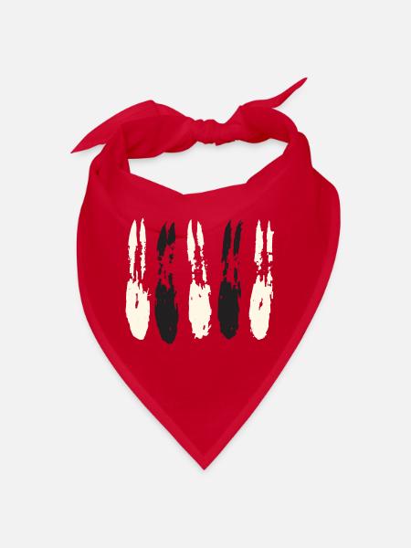 Pinselstrich Muster - Tusche Kontrast Streifen  - Bandana - Rot - Vorne