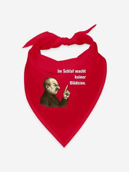 Im Schlaf macht keiner Blödsinn – Vintage Humor - Bandana - Rot - Vorne