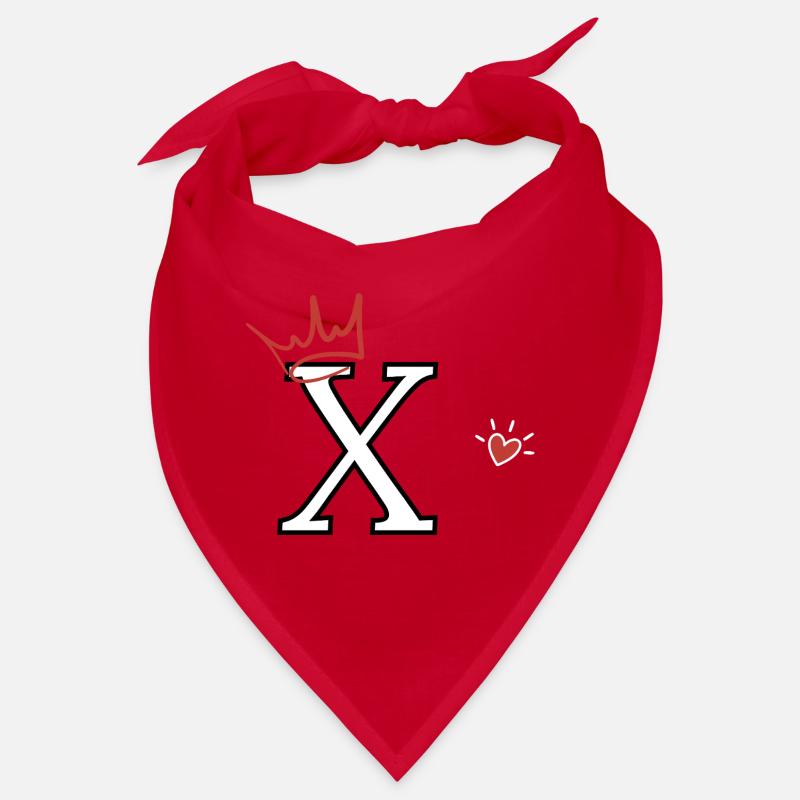 Buchstabe x Herzkrone Bandana