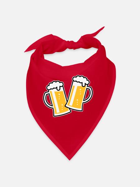 2 Toasting German Beer Steins (Cheers / 3C) - Bandana - red - Front