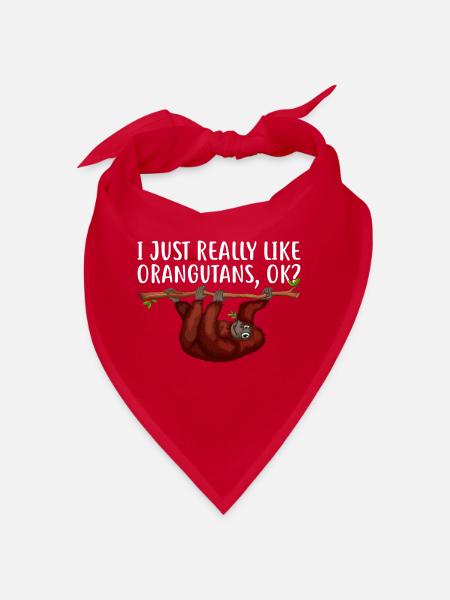 I Just Really Like Orangutans - Funny Orangutan - Bandana - red - Front