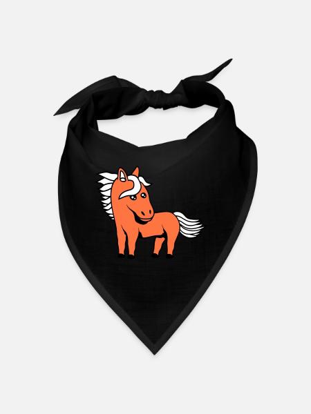 Pferd Süß Pony Fohlen Pferdemädchen Niedlich Comic - Bandana - Rot - Vorne