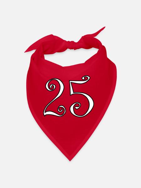 25. 25 JAHRE. 25. JUBILÄUM. 25 JAHRESJUBILÄUM. - Bandana - Rot - Vorne