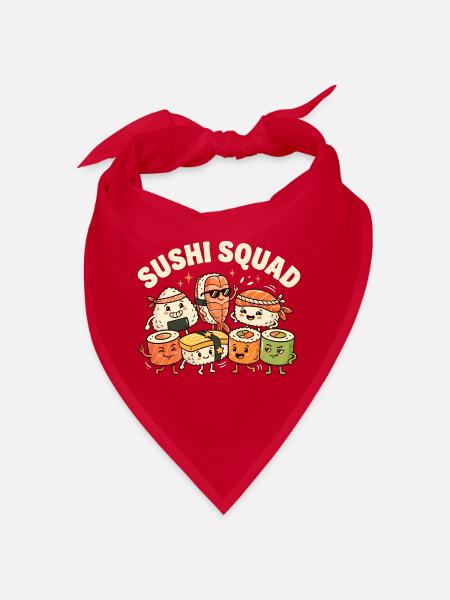 Sushi-Truppe Lustiges japanisches Essen Sashimi Li - Bandana - Rot - Vorne