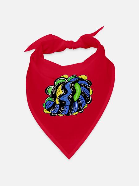 Farbwirbel Kreisdesign - Bandana - Rot - Vorne