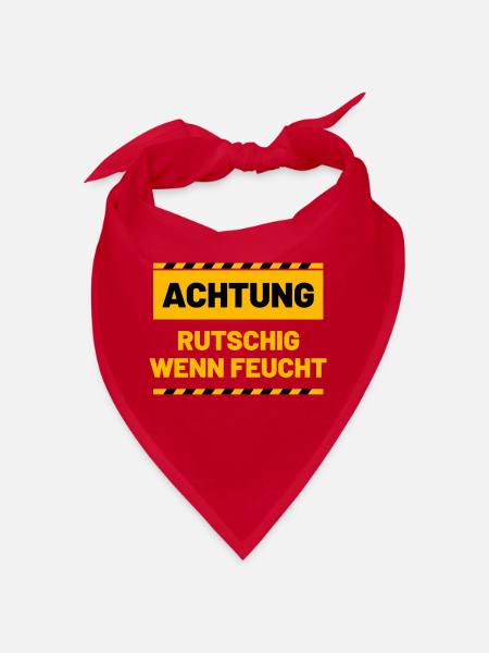 ACHTUNG rutschig wenn feucht - Bandana - Rot - Vorne