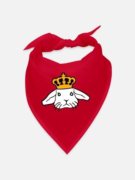 Royal Bunny Crown King Queen Prince Princess - Bandana - red - Front