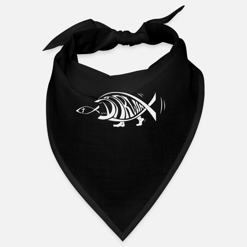 Darwin Fisch essen Jesus Fisch Lustige Evolution Bandana