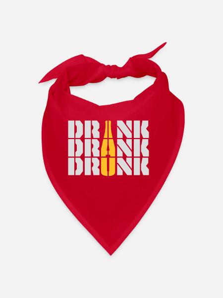 drink drank drunk Zitat - Bandana - Rot - Vorne