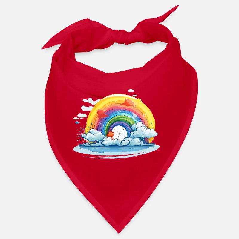 Rainbow with clouds Bandana