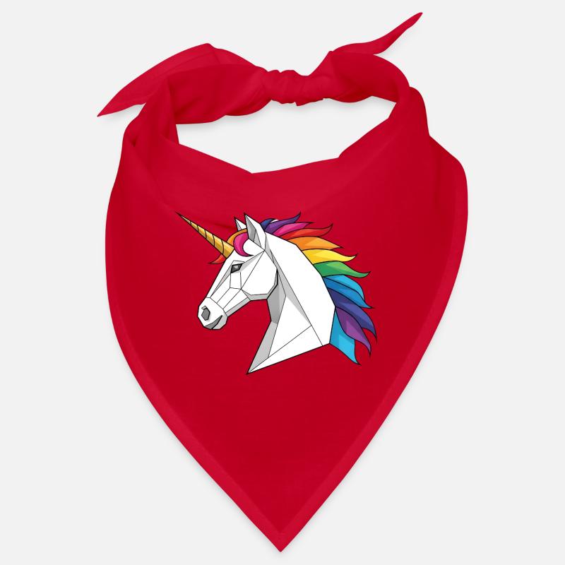 Geometrisches Einhorn mit Regenbogen Bandana