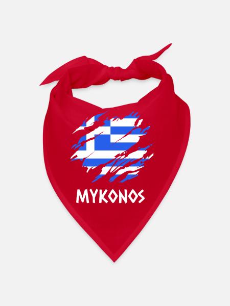 Mykonos Greece - Bandana - red - Front