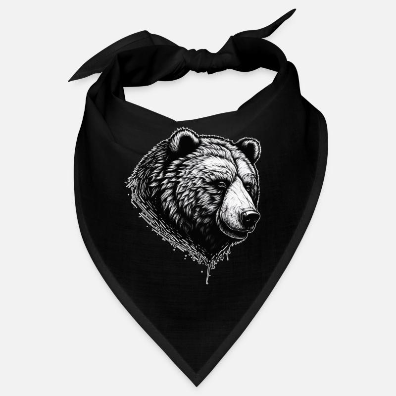Dangerous black grizzly bear Bandana