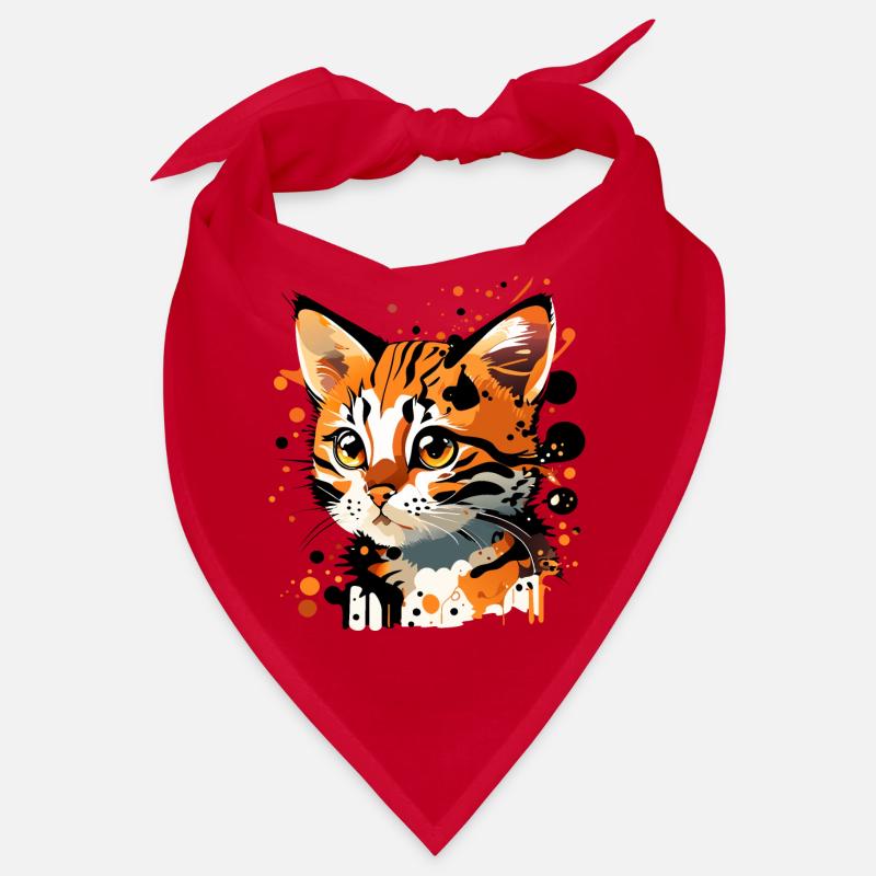 getigertes Kätzchen Bandana