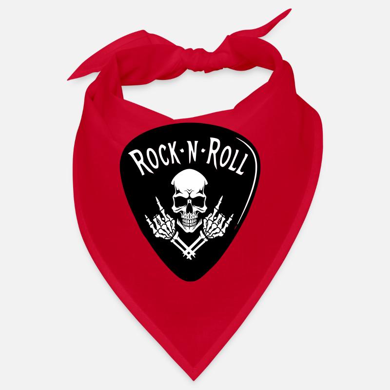 Crâne Rock N Roll Sur Noir Bandana