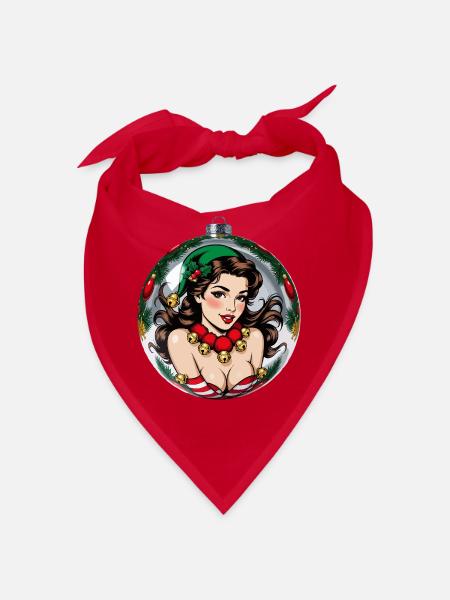 Weihnachts-Pin-up-Anhänger - Bandana - Rot - Vorne