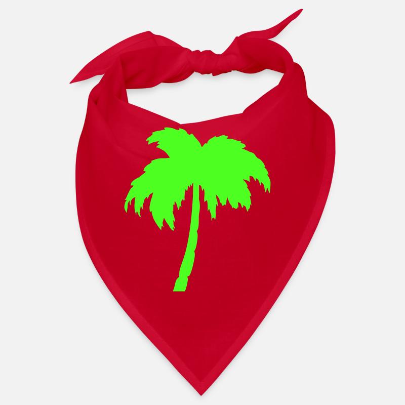 Neon palm tree silhouette on black Bandana