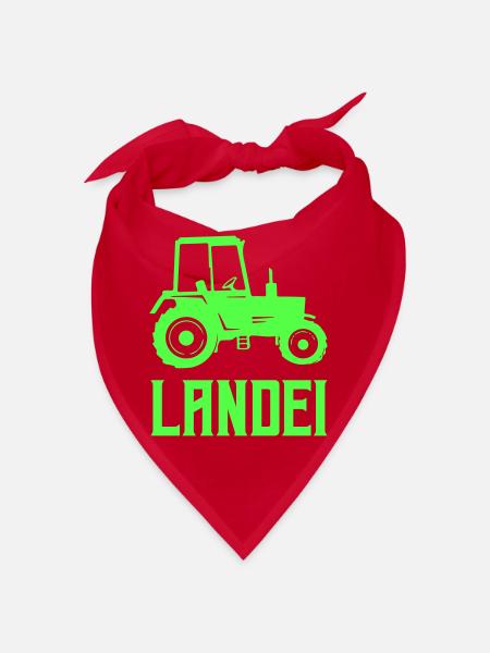 Traktor Silhouette Landei - Bandana - Rot - Vorne