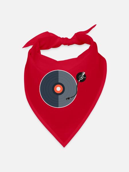 Enregistrez phonographes Cadeau Musique Vinyle - Bandana - rouge - Devant