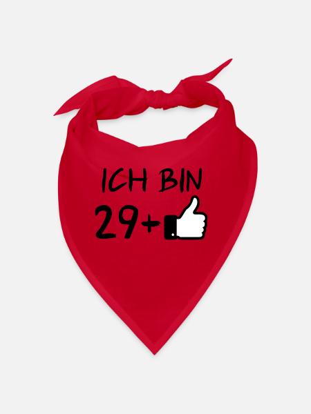 Ich bin 29+, 30er - Bandana - Rot - Vorne