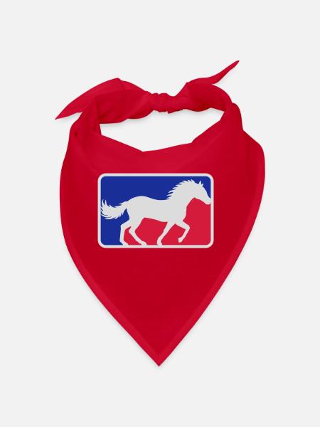Cheval de sport rouge bleu - Bandana - rouge - Devant