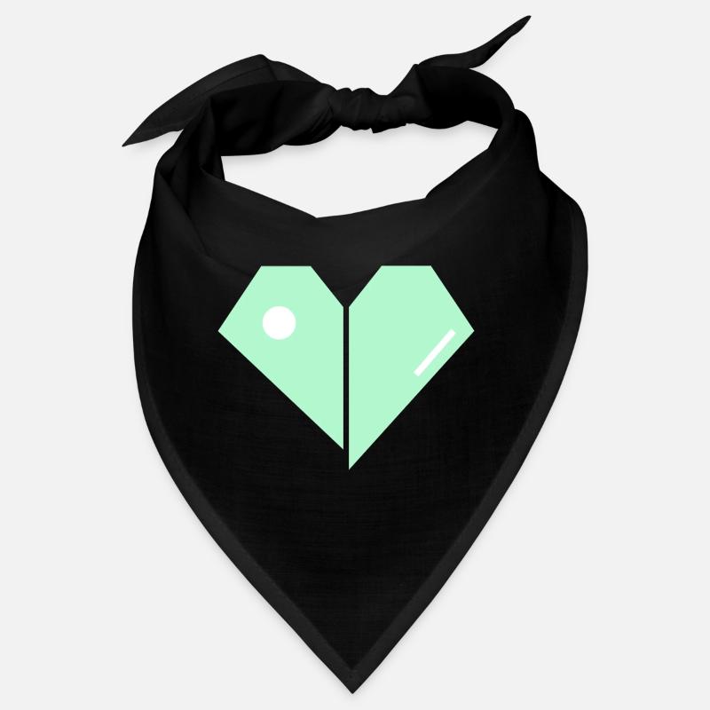 Mint Heart Split Minimalist Bandana