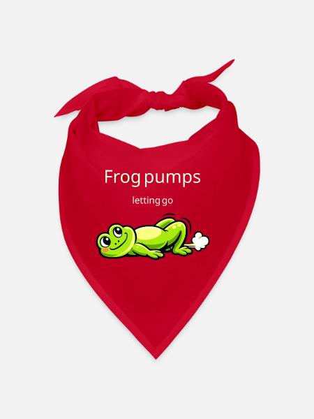 Frog Pumps Letting Go lustiger Frosch Spruch - Bandana - Rot - Vorne