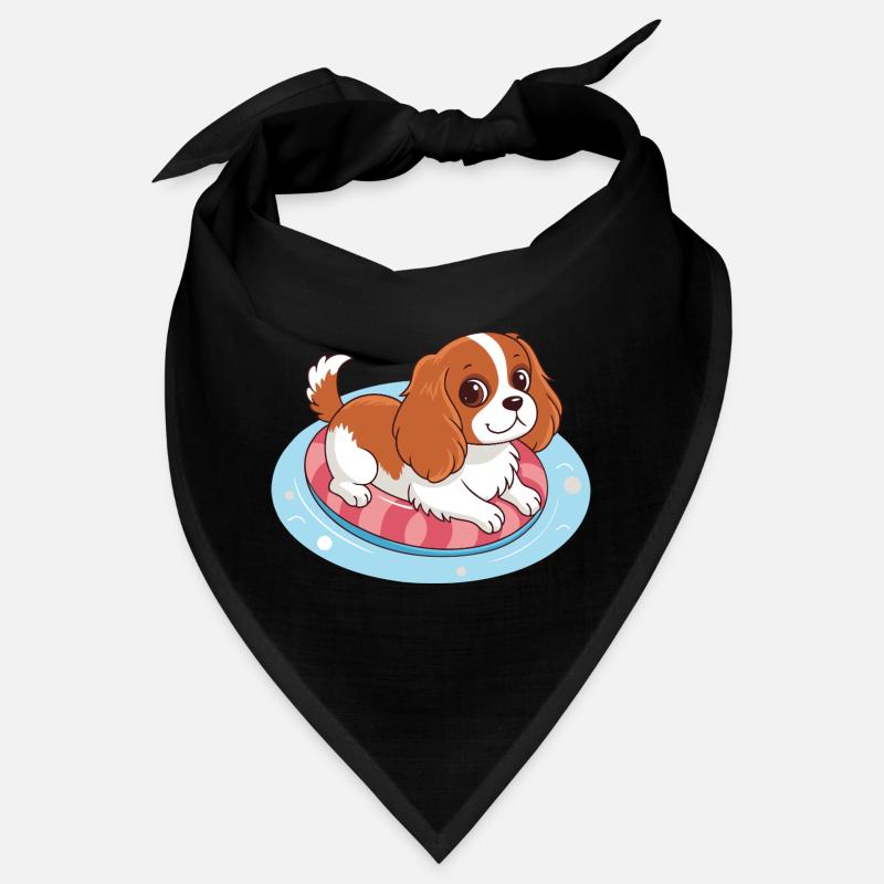 Chiot nageur sur bouée estivale Bandana